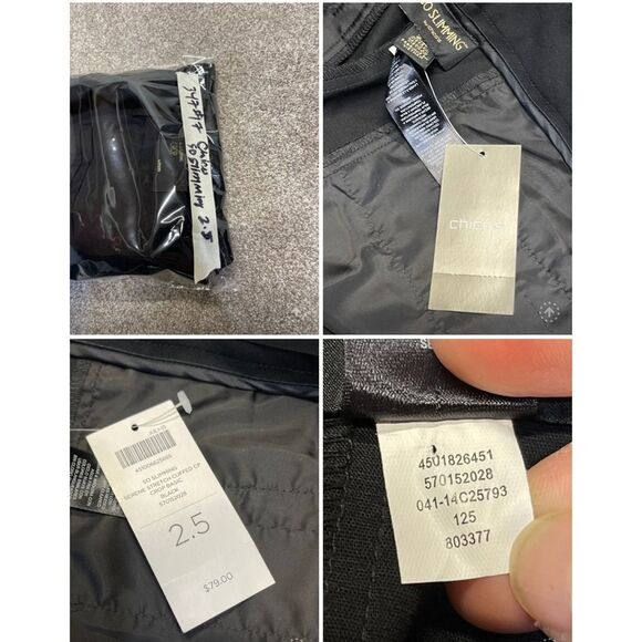Chico womens so slimming pants sz 2.5 serene stretch cuffed crop basic black nwt - Picture 11 of 12